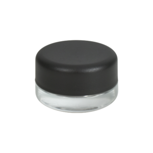 7ml Wide Concentrate Jar - Clear glass - Black CR Lid (400 Qty)
