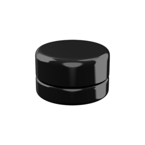7ml Wide Concentrate Jar - Black Glass - Black CR Lid (400 Qty)